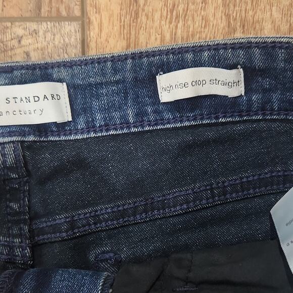 Social Standard By Sanctuary 5 Pocket High Rise Crop Straight Jeans 12 NWT - Picture 3 of 12